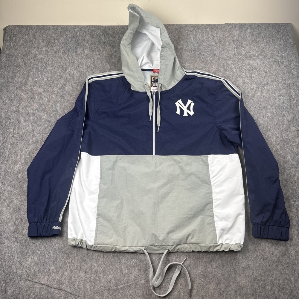 MITCHELL‎ & NESS MLB NEW YORK YANKEES WOMENS HOODED WINDBREAKER JACKET SIZE L
